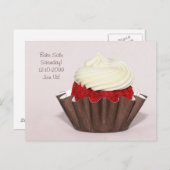 Bake Sale Fundraiser Briefkaart Red Velvet Cupcak (Voorkant / Achterkant)