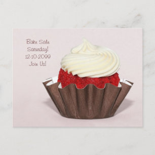 Bake Sale Fundraiser Briefkaart Red Velvet Cupcak