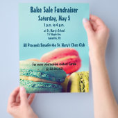 Bake Sale Fundraiser Flyer Colorful Macarons (Hand)