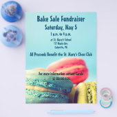 Bake Sale Fundraiser Flyer Colorful Macarons (Enkel)
