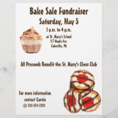 Bake Sale Fundraiser Flyer Cookies & Cupcakes (Voorkant)