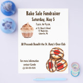 Bake Sale Fundraiser Flyer Cookies & Cupcakes (Enkel)