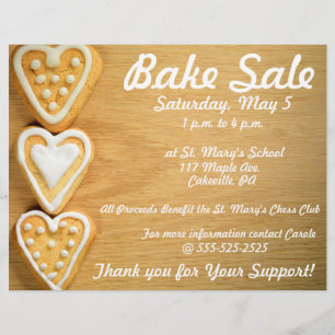 Bake Sale Fundraiser Flyer Horizontale Koekjes