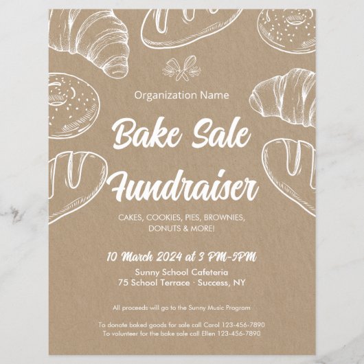 Bake Sale Fundraiser Kerk School Aankondiging Flyer (Voorkant)
