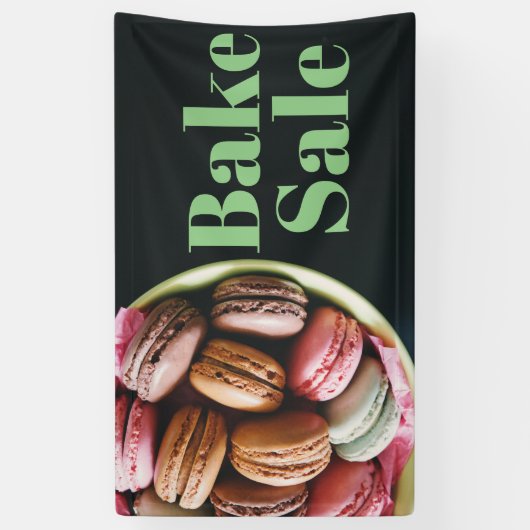 Bake Sale Fundraiser Tafel Banner Macarons (Verticaal)
