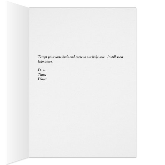 Bake Sale koninklijke Kaart met Cupcake (Binnen (Rechts))
