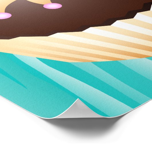 Bake Sale Poster Chocolade Cupcake Blue (Hoek)