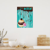 Bake Sale Poster Chocolade Cupcake Blue (Keuken)