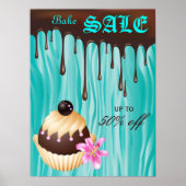 Bake Sale Poster Chocolade Cupcake Blue (Voorkant)