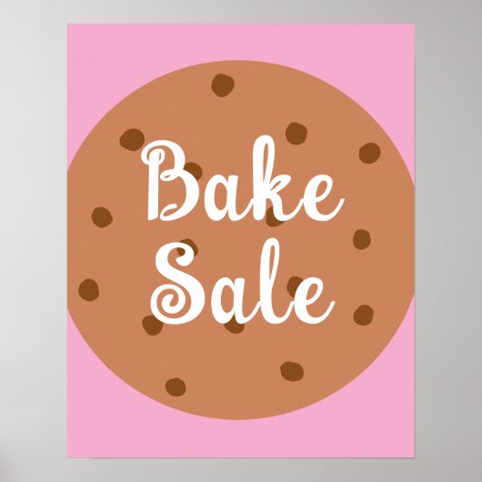 Bake Sale Sign, Schattigee Bake Sale Aankondiging, Poster (Voorkant)