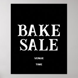 Bake Sale Sign Sjabloon, Zwart-wit Poster