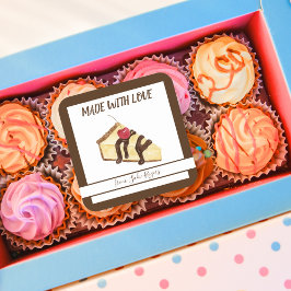 Bake Sale Waterverf Cheesecake Aangepast Vierkante Sticker