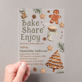 Bake Share Geniet |  groene & bruine kerst Acryl Uitnodigingen (Insitu (Draagbaar))