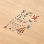 Bake Share Geniet |  groene & bruine kerst Acryl Uitnodigingen (Laagn)