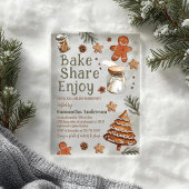 Bake Share Geniet |  groene & bruine kerst Acryl Uitnodigingen