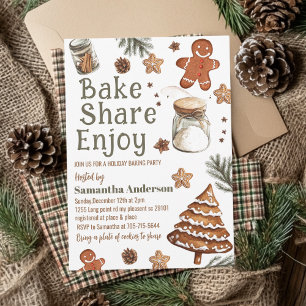 Bake Share Geniet van  groene & bruine kerst Kaart