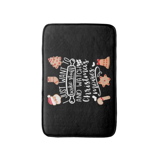Bake Stuff en kerstfilms bekijken Badmat (Voorkant Verticaal)