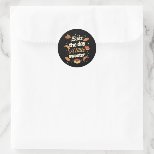 Bake the day a little sweeter ronde sticker (Tas)