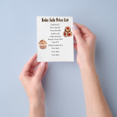 Bake-verkoopprijslijst Chocolate Cupcake en koekje Flyer (Hand)