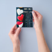 Bake-verkoopprijslijst donkere achtergrondaudities flyer (Hand)