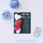 Bake-verkoopprijslijst donkere achtergrondaudities flyer (Enkel)