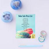 Bake-verkoopprijslijst kleurrijke Macarons Koekjes Flyer (Enkel)