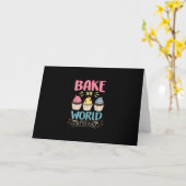Bake World A Better Place Cupcake Kaart (Gele Bloem)