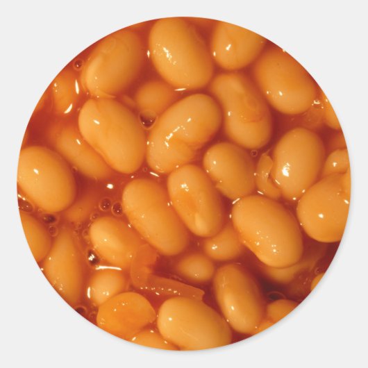 Baked Beans Ronde Sticker (Voorkant)