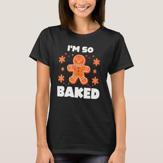 Baked Gingerbread Man Costume Christmas Cookie T-shirt (Voorkant)