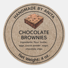 Baked Goods Chocolade Brownies Label Kraft