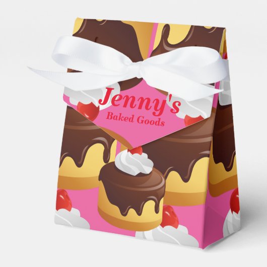Baked Goods Custom Tent Favor Box Roze Bedankdoosjes (Voorkant Zijde)
