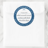 Baked Goods Rond Cadeauetiket Sticker Circle Navy (Tas)