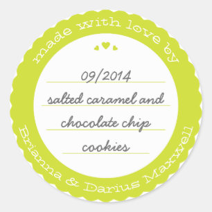Baked Goods Ronde Gift Label Sticker Circle Citron