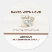 Baked With Love Artisan Bread Bakery Sticker (Voorkant)