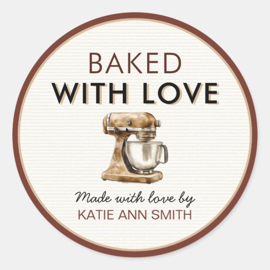 Baked With Love Bakery Goods Label Stickers  (Voorkant)