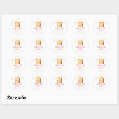 Baked with Love Kawaii Bread Watercolor Bakery Ronde Sticker (Vel)