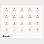 Baked with Love Kawaii Pink Donut Ronde Sticker (Vel)