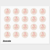 Baked with Love Kraft Kawaii Pink Donut Ronde Sticker (Vel)