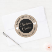 Baked With Love Kraft Paper Christmas Cookies Ronde Sticker (Envelop)