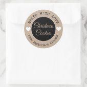 Baked With Love Kraft Paper Christmas Cookies Ronde Sticker (Tas)