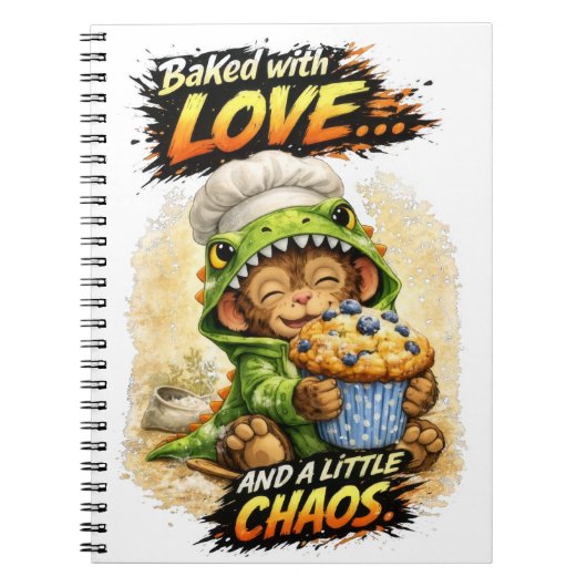 Baked with Love Notebook Cute Dino Notitieboek (Voorkant)