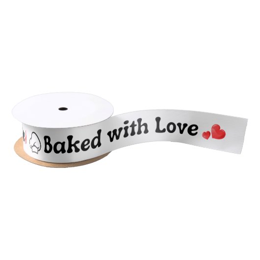 Baked with Love Printed Satin Ribbon Roll Satijnen Lint (Spoel)