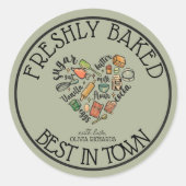 Baked with Love Ronde Sticker (Voorkant)