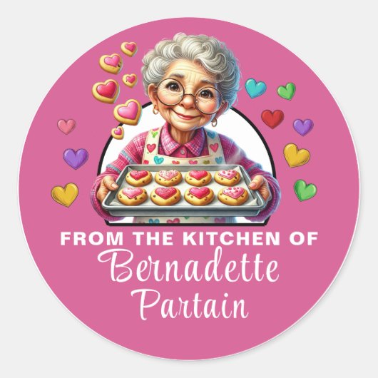 Baked with Love Ronde Sticker (Voorkant)