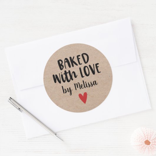 Baked with Love Ronde Sticker (Envelop)
