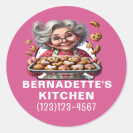 Baked with Love Ronde Sticker