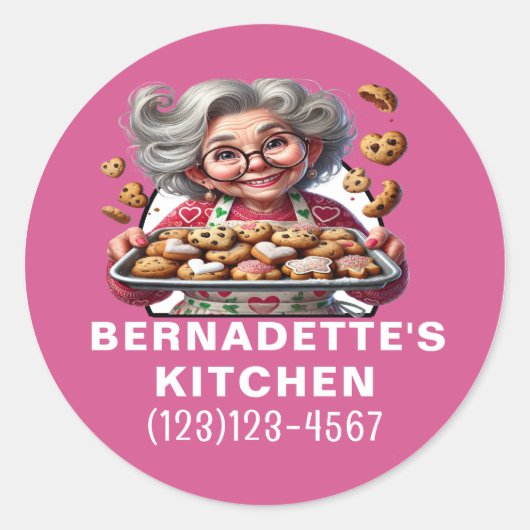 Baked with Love Ronde Sticker (Voorkant)