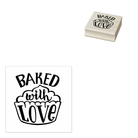 Baked with Love Rubberstempel (Gestempeld)