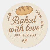 Baked With Love Sticker Label (Voorkant)