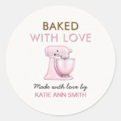 Baked with Love Stickers Labels with Pink Mixer (Voorkant)